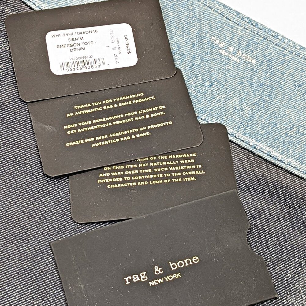 Rag & Bone Women’s Emerson Tote Coated Canvas Denim (MSRP $298)