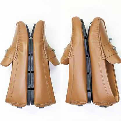 Versace Men's Medusa Biggie Leather Loafer Dark Toffee Size 42 (MSRP $775)