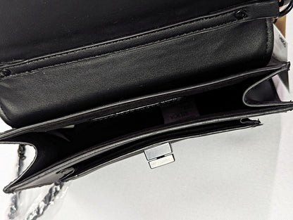 Steve Madden Baidan Battery Stud Flap Crossbody in Black (MSRP $93)