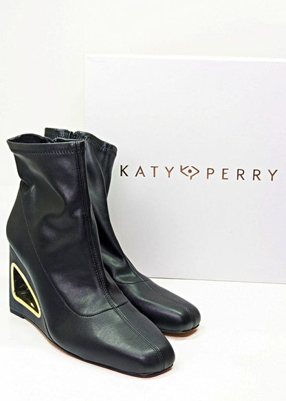 Katy Perry Women's The Hollow Wedge Booties in Black Size 9.5 (MSRP $149)