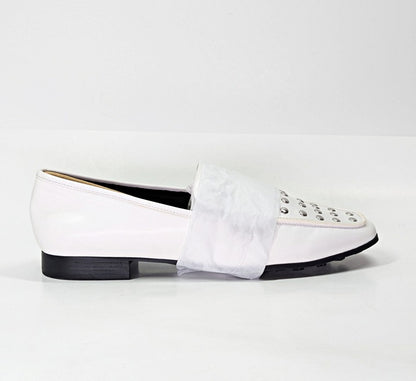 Aerosoles Women's Prince White Studded Loafers Size 10 (MSRP $125)