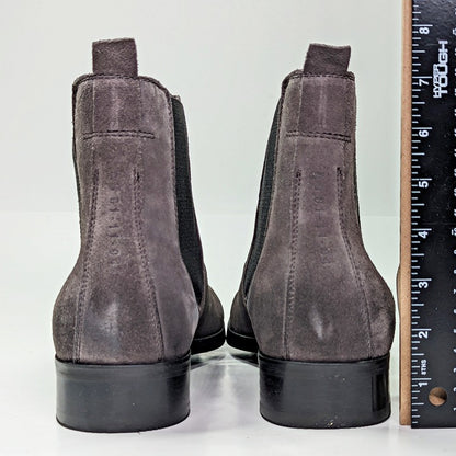 Allsaints Men's Gus Pull On Chelsea Boots Grey Suede Size 12 (MSRP $349)