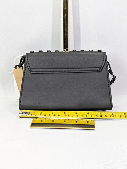 Steve Madden Baidan Battery Stud Flap Crossbody in Black (MSRP $93)