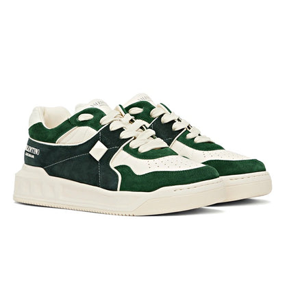 NWOB Valentino Garavani Men's Green Suede One Stud Trainers Size 46 (MSRP $980)