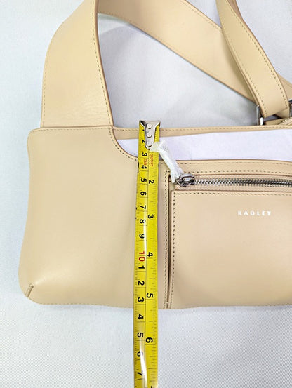 Radley London Pockets Small Leather Crossbody in Light Beige (MSRP $188)