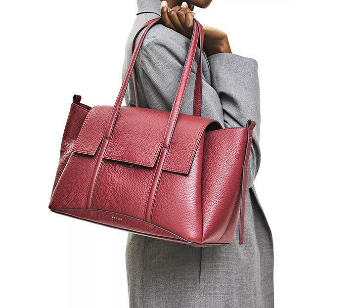 Radley London The Chancery Large Leather Shoulder Bag Medium Red (MSRP $448)