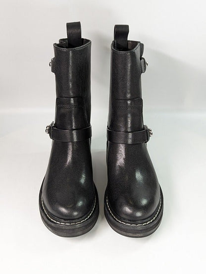 Rag & Bone Women's RB Moto Studded Pull On Boots Black Size 7 (MSRP $595)