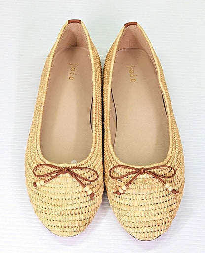 Joie Women's Aimee Woven Raffia Ballerina Flats Natural Size 9 (MSRP $228)