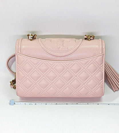 Tory Burch Fleming Soft Grain Leather Convertible Shoulder Bag Blush (MSRP $528)