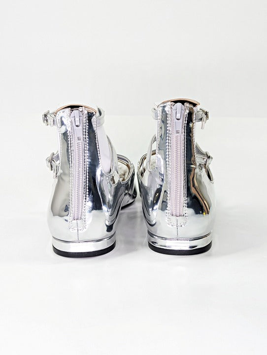 I.N.C. International Concepts Valan Silver Triple Straps Flats Size 9.5 MSRP $80