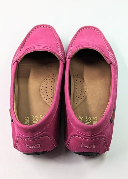 G.H. BASS Women's Dylan Driver Moc Loafers Magenta Suede Size 6 (MSRP $165)