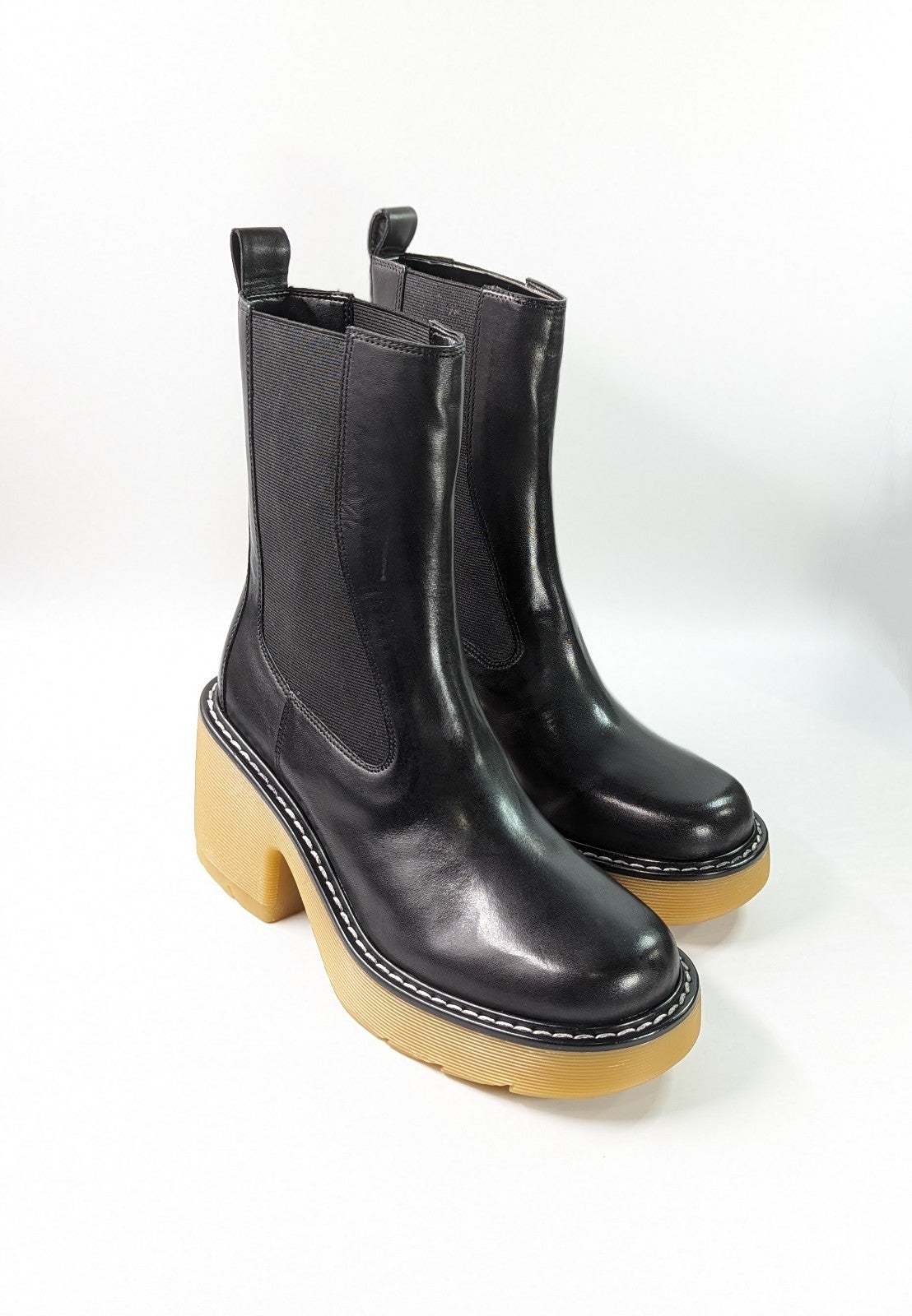 Marc Fisher Women's Fredy Black Lug Sole Boots Size 8.5 (MSRP $229)