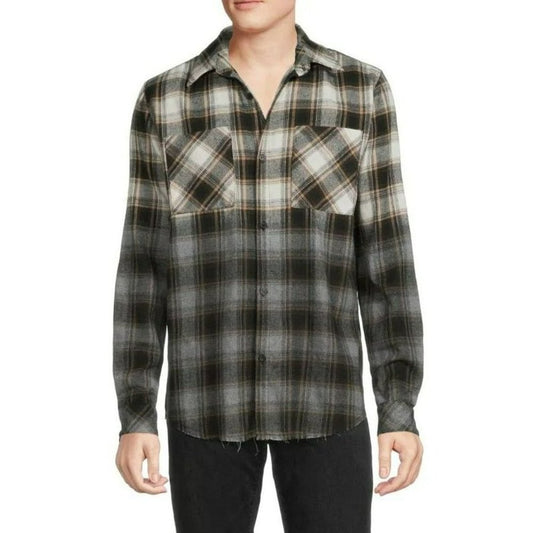 Eleven Paris Men's Checked Regular Fit Colorblock Shirt Size S (MSRP $125)