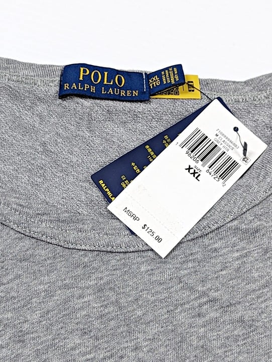 Polo Ralph Lauren Men's Long Sleeve Cotton Crewneck Grey Size XXL MSRP $125