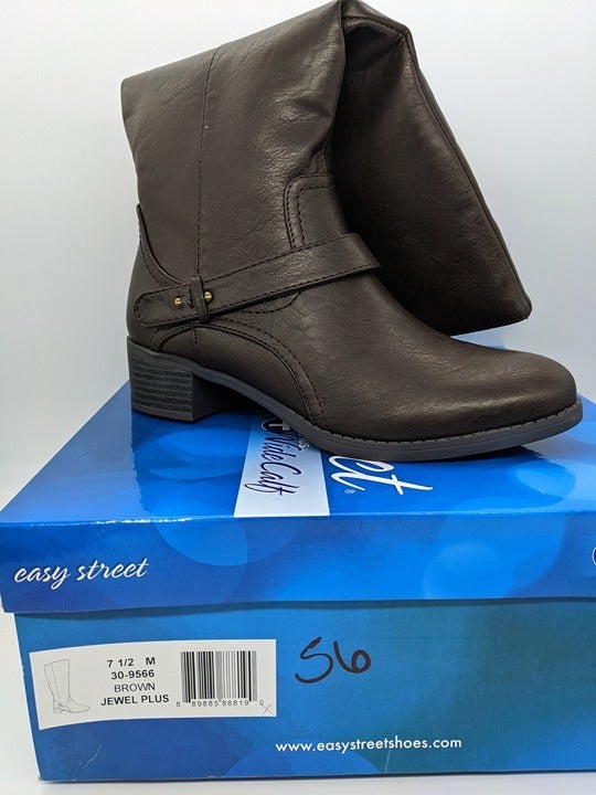 Easy Street Jewel Plus Women's Riding Boots Brown Size 7.5 M