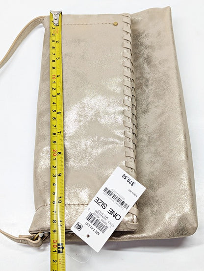 Style & Co Women's Whipstitch East West Flap Crossbody in Metallic (MSRP $80)