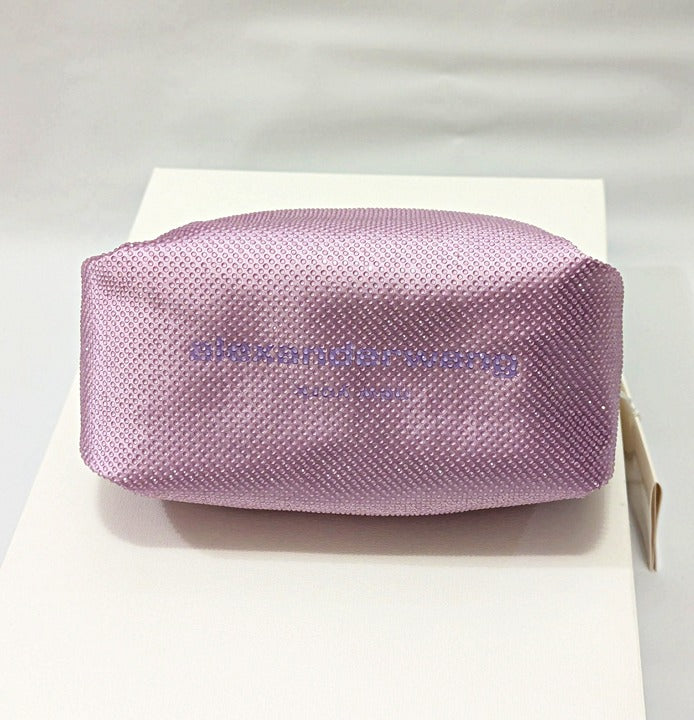 Alexander Wang Scrunchie Embellished Mini Satin Clutch Winsome Orchid MSRP $695