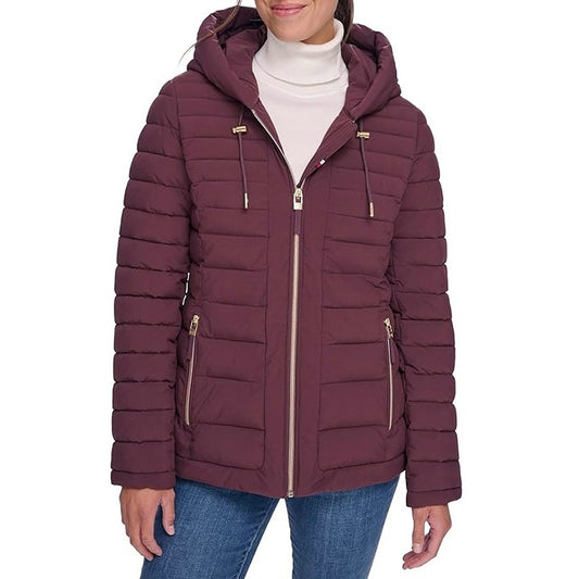 Tommy Hilfiger Women's Stretch Hooded Packable Puffer Coat Size S (MSRP $140)