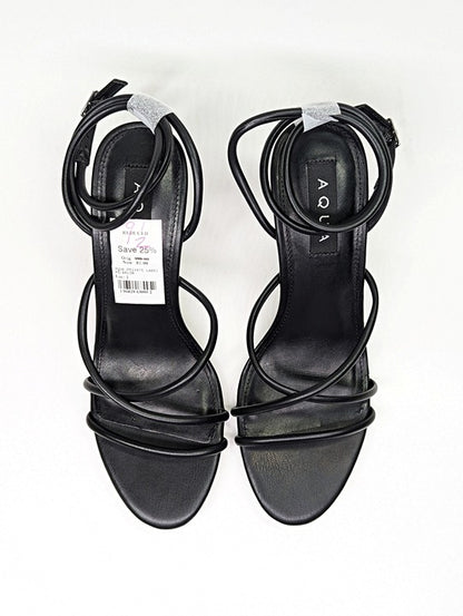 Aqua Women's Arlow Black Ankle Strap High Heel Sandals Size 9.5 (MSRP $108)