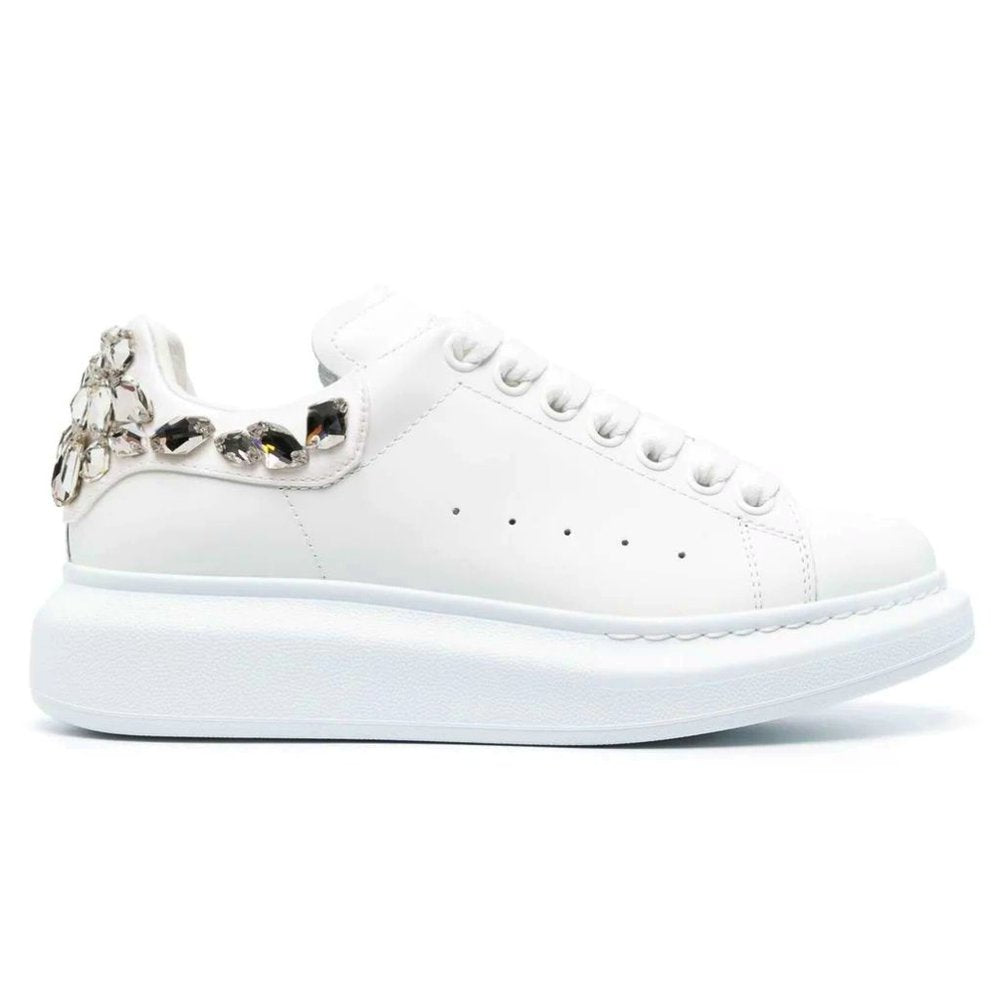 Alexander Mcqueen White Larry Crystal Detail Sneakers Size 40 (MSRP $1,150)