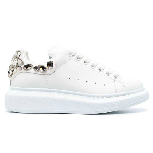 Alexander Mcqueen White Larry Crystal Detail Sneakers Size 40 (MSRP $1,150)