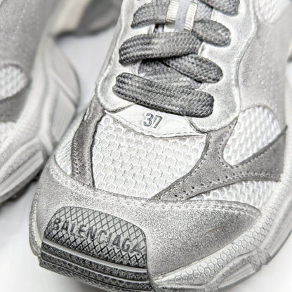 Balenciaga 3XL Distressed Suede & Mesh Sneakers Light Grey Size 37 MSRP $1,130
