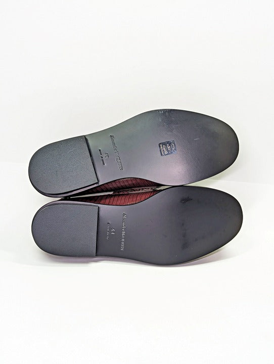 Alexander McQueen Men's Croc Embossed Apron Toe Loafers Size 43 (MSRP $990)