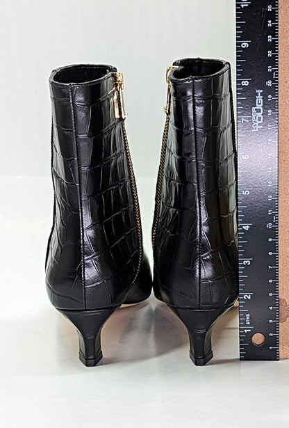 Michael Kors Women's Cosmo Croc-Embossed Kitten Heel Booties Size 7 (MSRP $175)