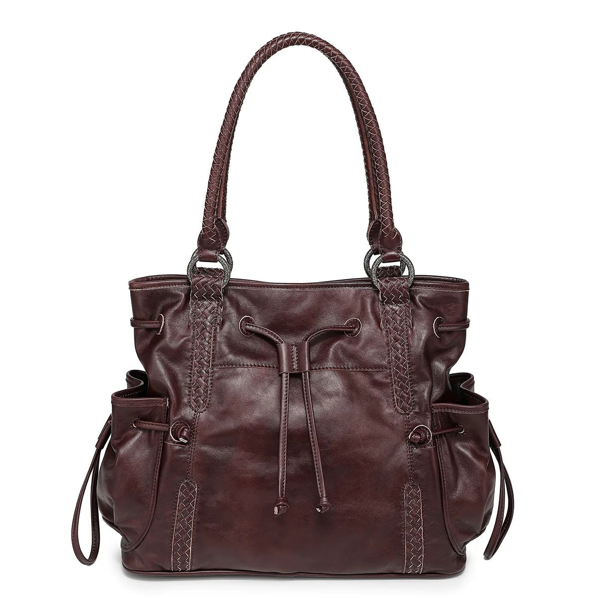 OLD TREND Women's Brown Genuine Leather Brassia Tote Bag (MSRP $359)