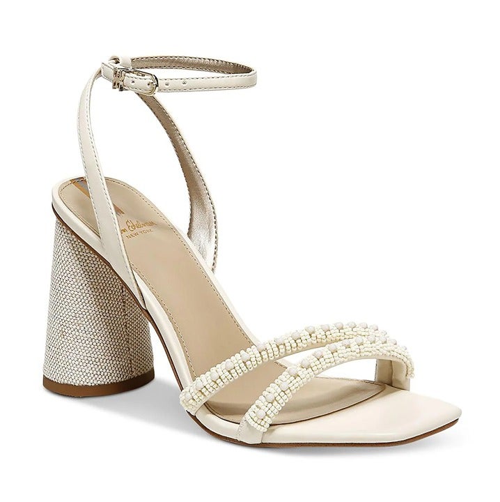 Sam Edelman Women's Kia Beaded Ivory Strappy Dress Sandals Size 9.5 (MSRP $160)