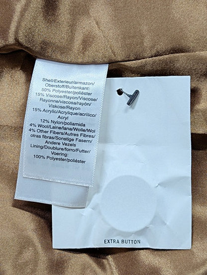 DKNY Women's Plaid Maxi Belted Notch Collar Coat Size XS (MSRP $350)