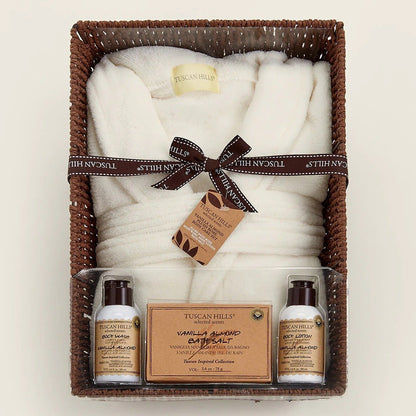 Tuscan Hills Vanilla Almond Bath and Robe Gift Set (MSRP $75)