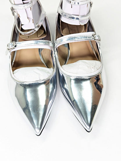 I.N.C. International Concepts Valan Silver Triple Straps Flats Size 8 MSRP $80