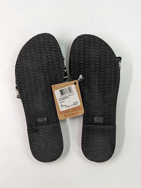 Havaianas Women's You St. Tropez Lush Sandals Black Size 6 W (MSRP $40)