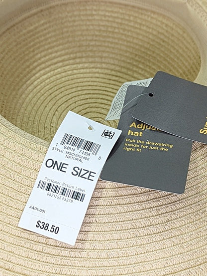 Style & Co Women's Packable Paper Floppy Hat Natural O/S (MSRP $39)