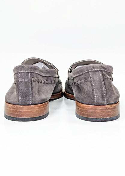 Allsaints Men's Sammy Slip-on Suede Penny Loafer in Grey Size 13 (MSRP $299)