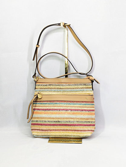 Style & Co Straw North South Crossbody Bag Multi Stripe (MSRP $80)