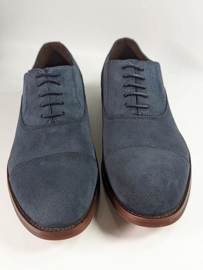 The Men's Store Men's Lace Up Cap Toe Dress Shoes Navy Suede Size 9.5 MSRP $195