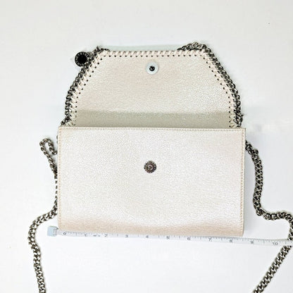 Stella McCartney Mini Falabella Eco Shiny Dotted Chamois Crossbody Bag MSRP $695