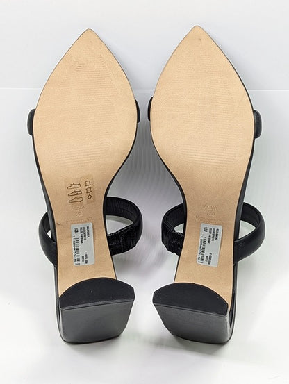 Aqua Strappy Women's Black Dressy Deluxe Napa Leather Heels Size 10 (MSRP $118)