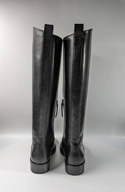 Tory Burch Women's The Riding Boot Milano Mezzo Calf Black Size 6 (MSRP $648)