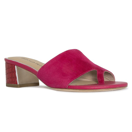 Donald Pliner Women's Toe Loop Block Heel Slide Sandals Pink Size 8 (MSRP $198)