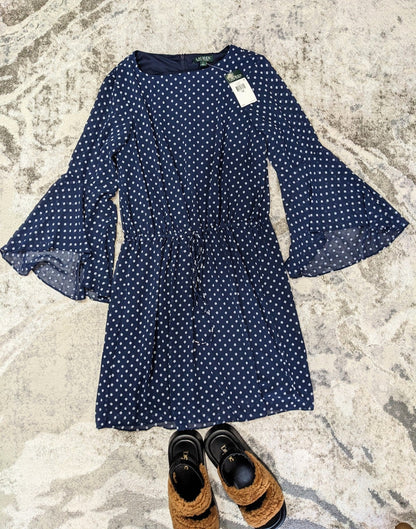 Lauren Ralph Lauren Women's Polka-dot Dress Size 14 (MSRP $165)