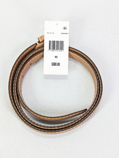 TOTEME Women's Thin Pebbled Leather Belt in Tan Size 90 (MSRP $380)