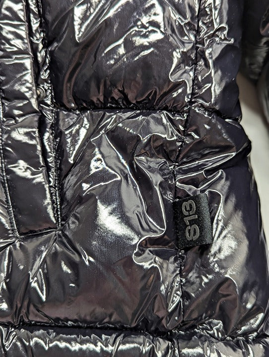 S13 Women's Lexie Black Hooded Water-Resistant Puffer Coat Size S (MSRP $300)