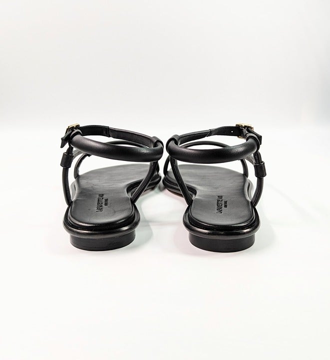 Lafayette 148 Women's Caroline City Ankle Strap Sandal Black Size 36 (MSRP $598)