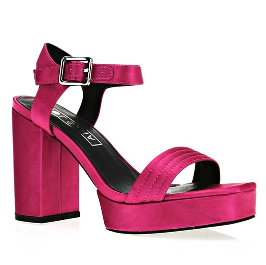 Sol Sana Women's Cathy Pink Satin Platform Sandals Size 38 EU (MSRP $165)