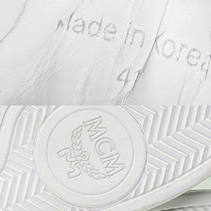 MCM Men's Terrain Derby Visetos Logo White Leather Sneakers Size 41 (MSRP $450)