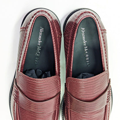 Alexander McQueen Men's Croc Embossed Apron Toe Loafers Size 43.5 (MSRP $990)