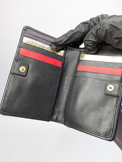 Radley London Christmas Is Calling Medium Bifold Wallet Black (MSRP $98)